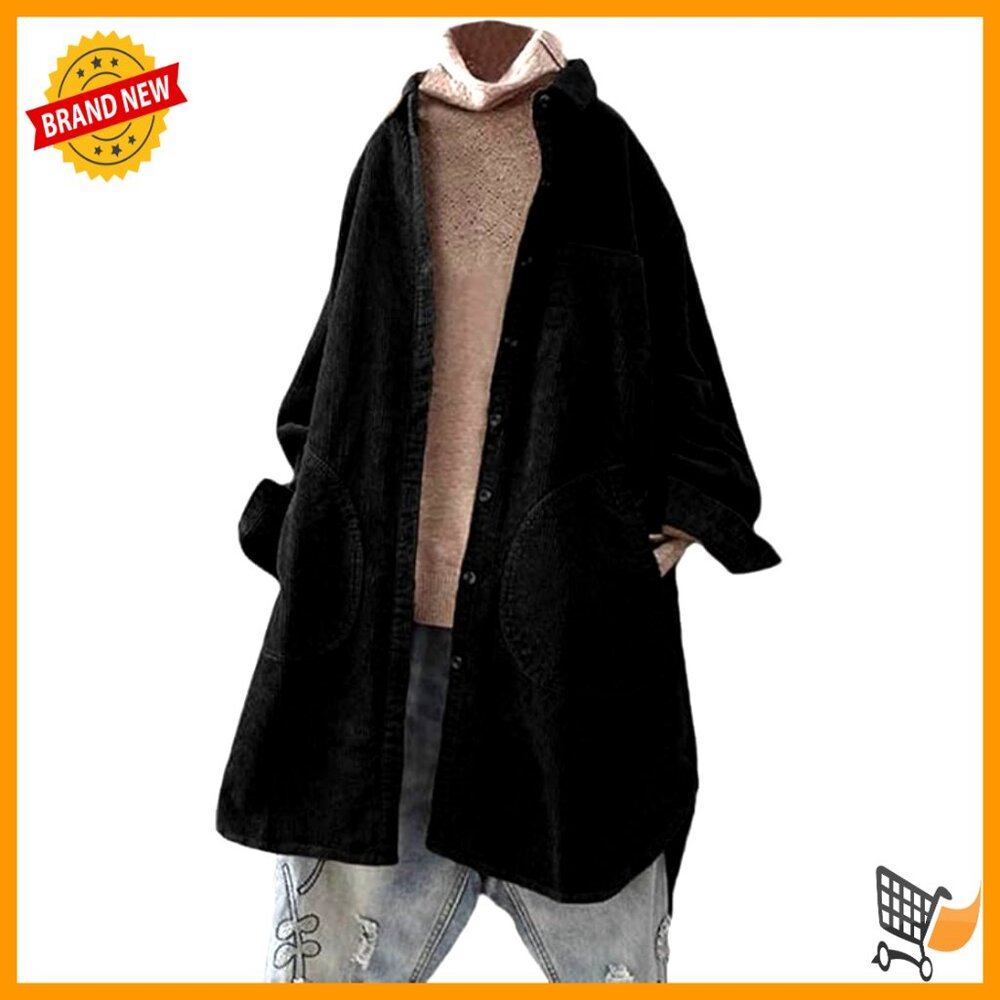 Corduroy Shacket Button Down Blouse Oversized Chi… - image 3